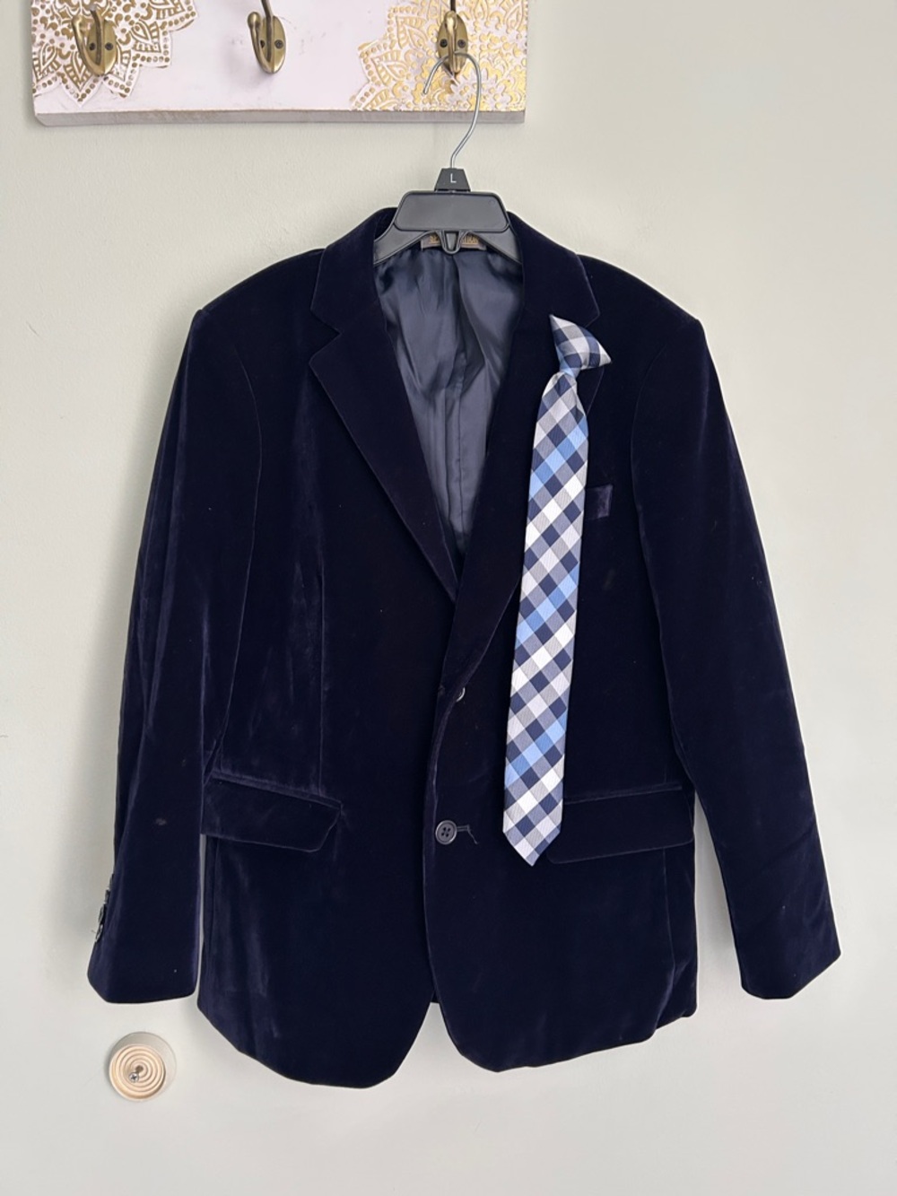 Classic Navy Velvet Sport Coat - boys Velvet Blazer
